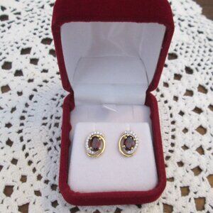 NWT Silver (2.31g) garnet+czEarring appraised